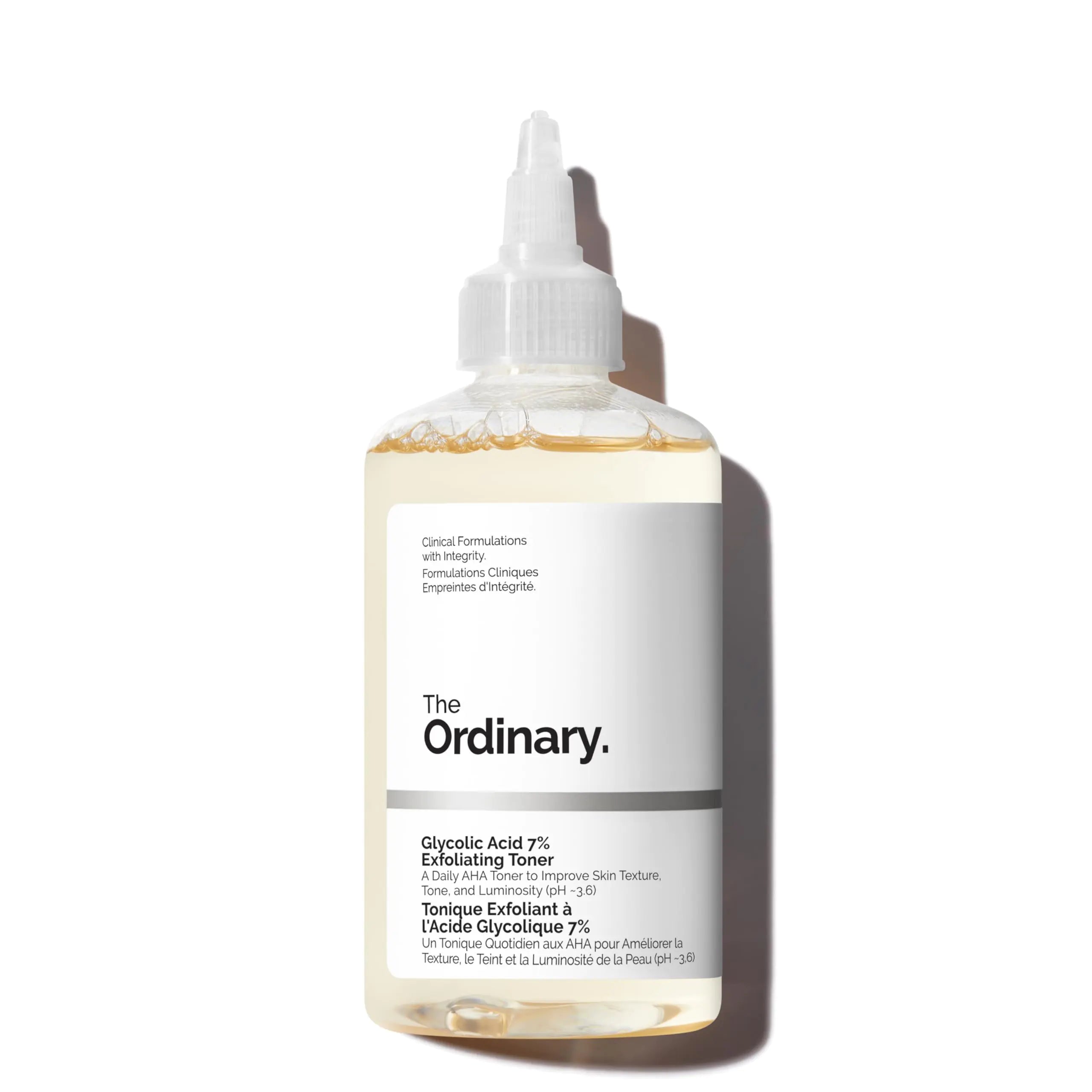 The Ordinary Tónico Exfoliante con Ácido Glicólico al 7% Iluminador y Suavizante Tónico Diario para un Tono de Piel más Uniforme 3.4 Fl Oz
