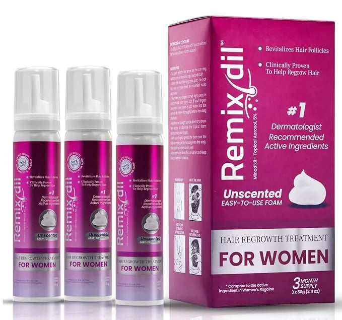 Minoxidil al 5% para Mujeres | Tratamiento para el Crecimiento del Cabello | Fórmula Clínicamente Probada para la Pérdida de Cabello y Crecimiento Capilar